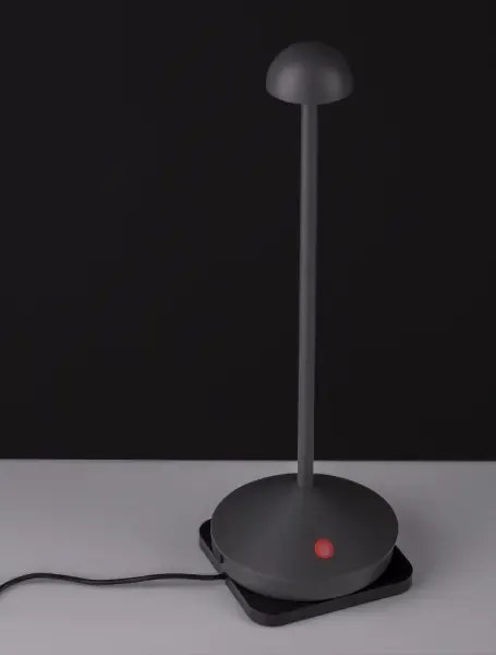 Vonkajšia stolová lampa Lumo tmavá sivá