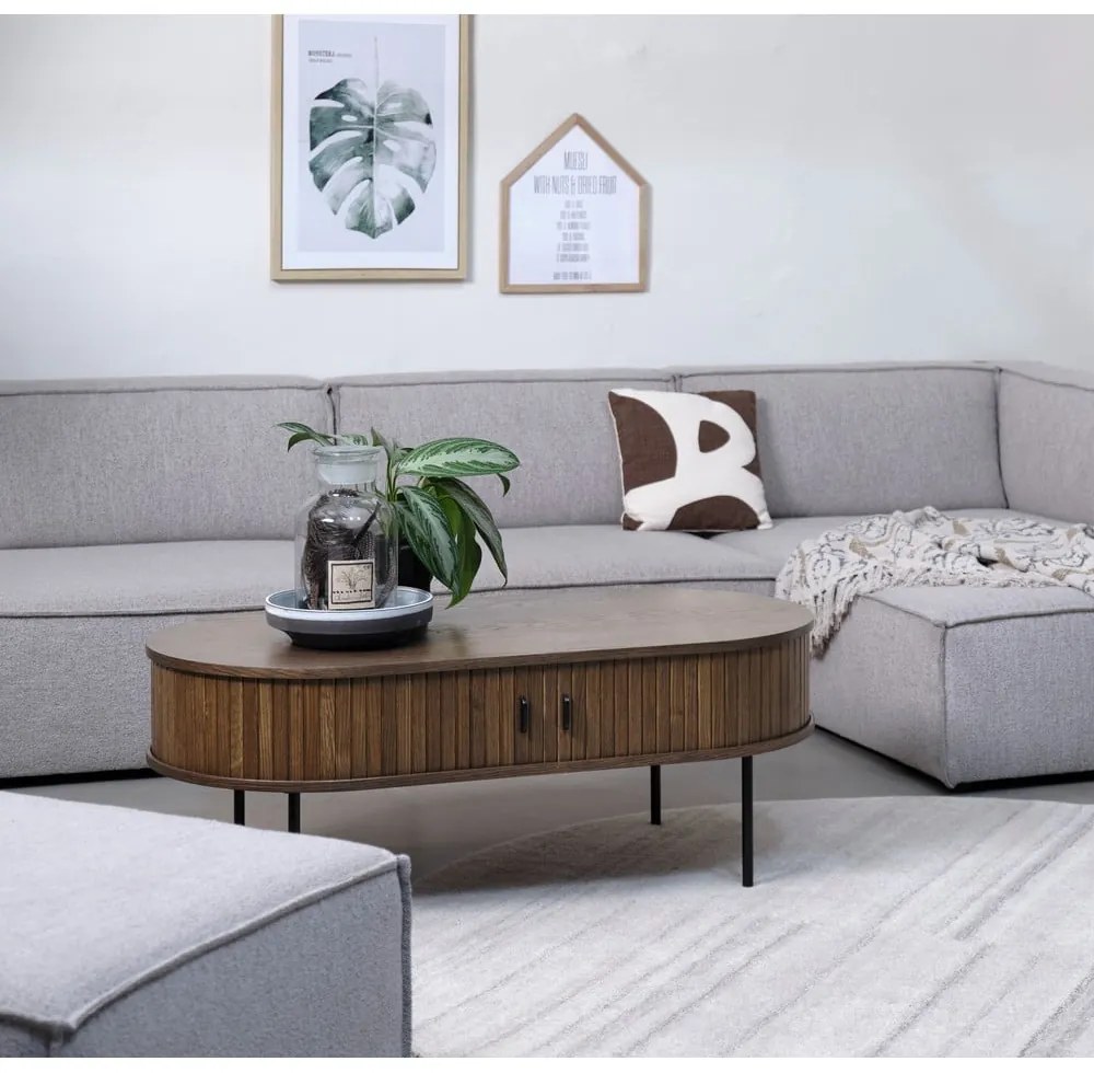 Konferenčný stolík v dekore duba v prírodnej farbe 60x120 cm Nola – Unique Furniture