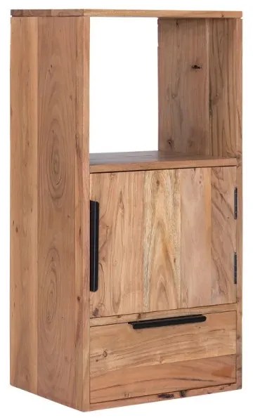 furniture-nabytek.cz - Masivní nástěnná skříň Auckland II z akácie, lakovaná, hnědá