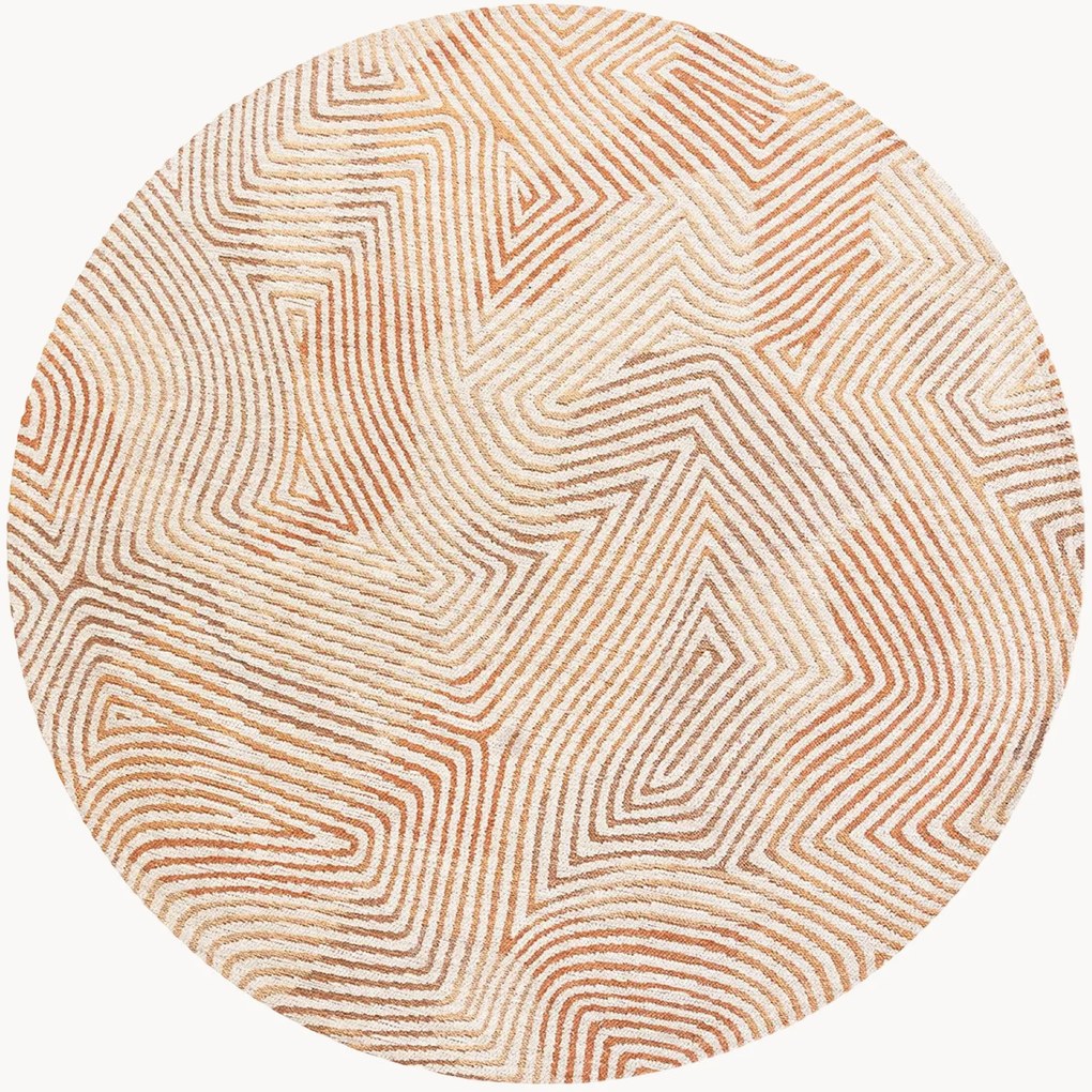 Prateľný okrúhly koberec do interiéru/exteriéru Coral