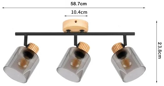 Brilagi - Bodové svietidlo HYGGE 3xE14/15W/230V drevo/dymové