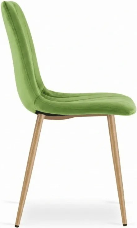 Svetlozelená zamatová stolička LAVA