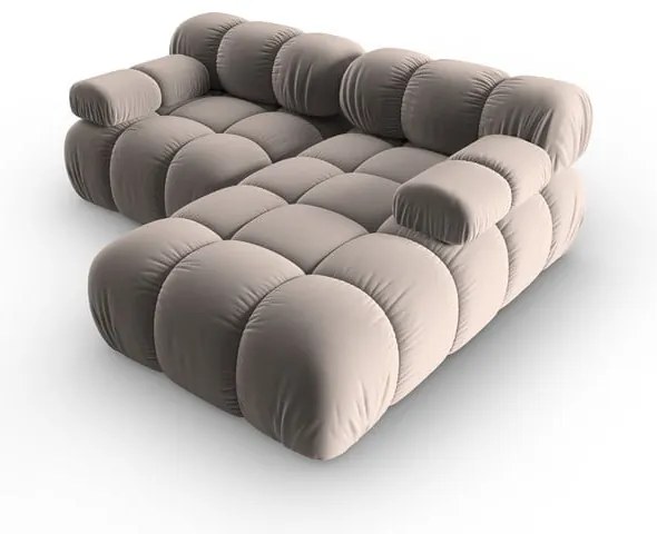 Svetlohnedá zamatová modulárna rohová pohovka (pravý roh) Bellis – Micadoni