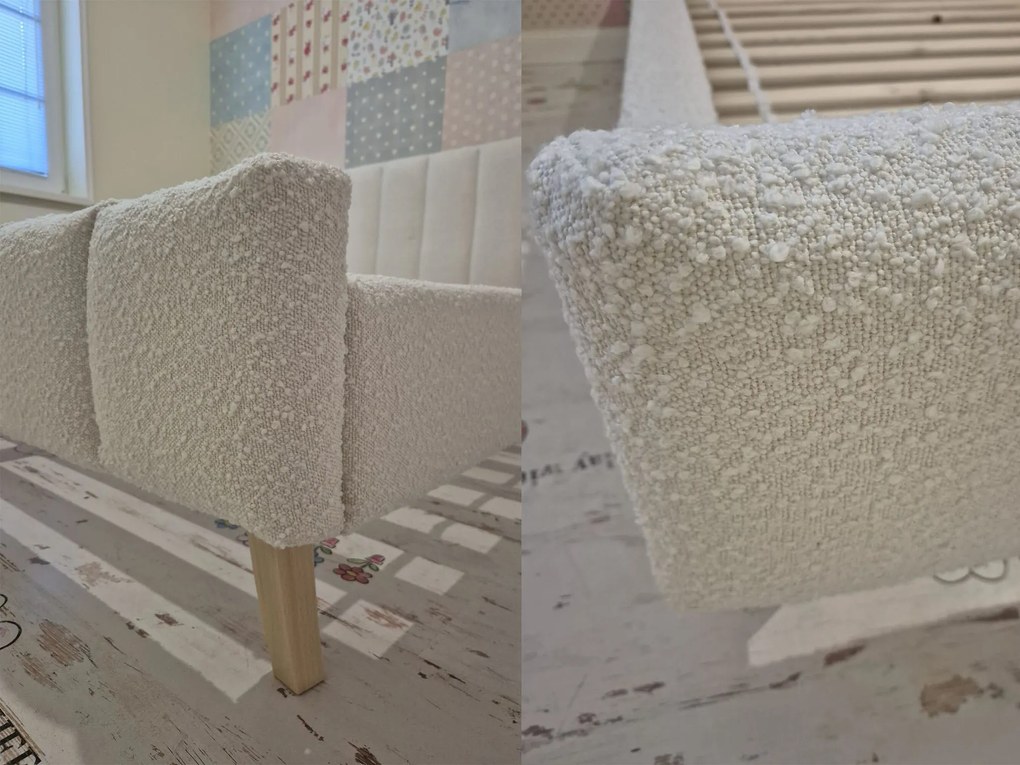 Čalúnená manželská posteľ Safar - krémová Rozmer: 140x200