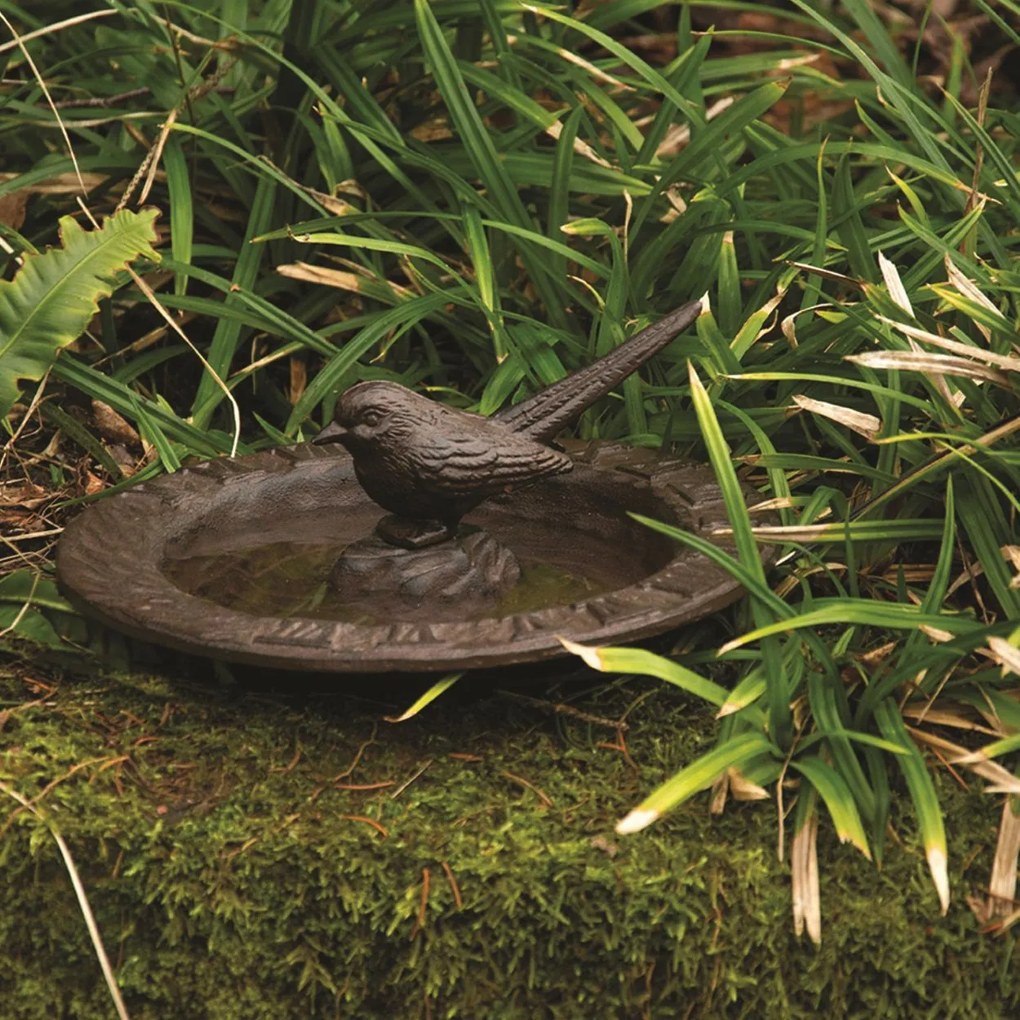 Napájadlo pre vtáky Hours, 9x24 cm, liatina, hnedá