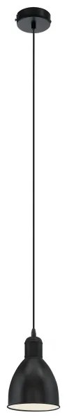 Eglo 55243 - Závesné svietidlo PRIDDY na kábli 1xE27/60W/230V, čierne