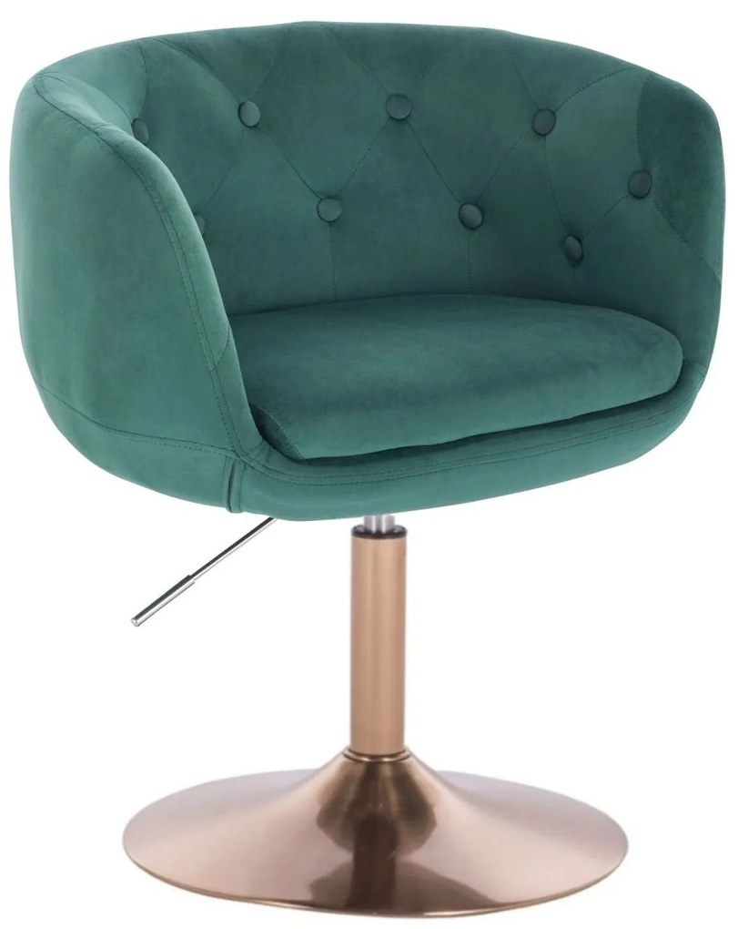 LuxuryForm DESIGN Kreslo MONTANA VELUR na zlatom tanieri - zelené