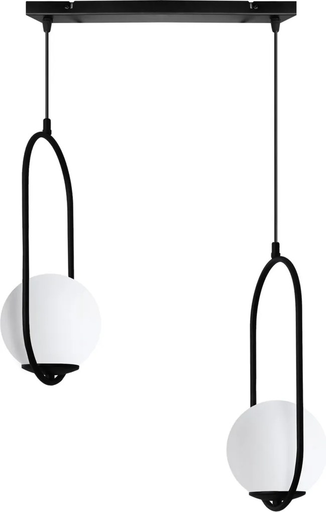 Závesné svietidlo Florence, 2x biele sklenené tienidlo, b, UI