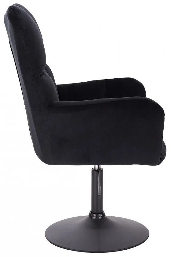 LuxuryForm DESIGN Otočné kreslo AURORA VELUR na čiernom tanieri - čierne