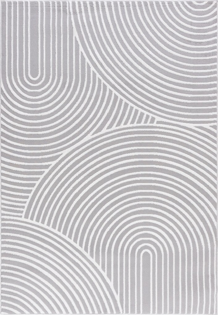 TA Koberec NG89A GRAY/WHITE ELLEN Sivý Obdĺžnikový Rozmer: 80x150 cm