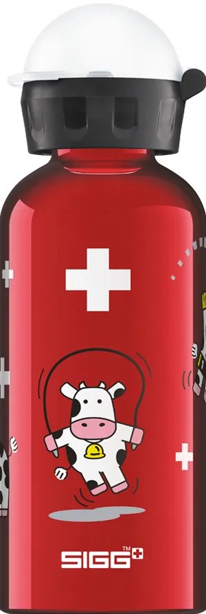 Sigg Swiss Culture detská fľaša na pitie 400 ml, veselé kravy, 8626.90