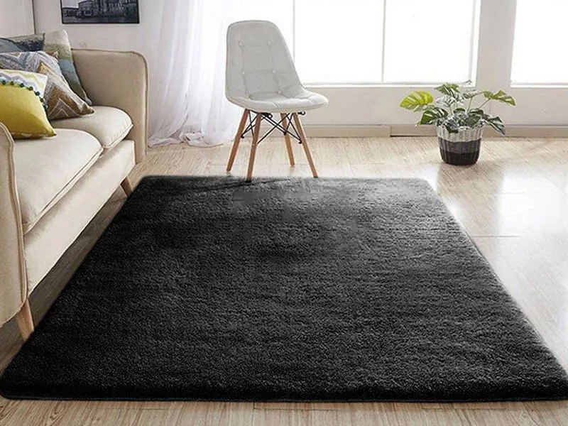 TZ Čierny obdĺžnikový koberec Alpaka Rozmer: 200x290 cm