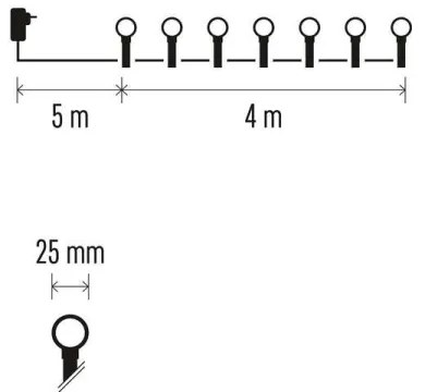LED Vianočná vonkajšia reťaz 40xLED/9m IP44 multicolor