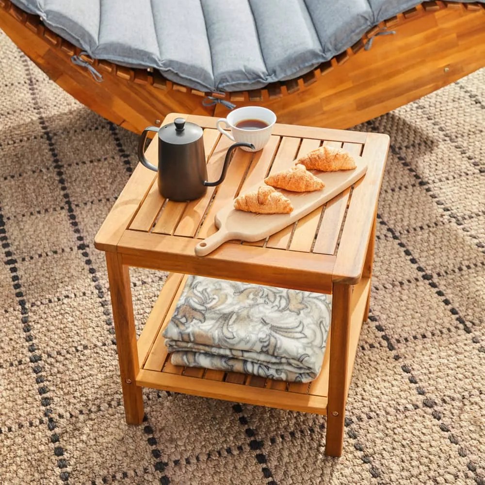 Drevený odkladací stolík WASHINGTON, 45x45x45cm, hnedá Casaria