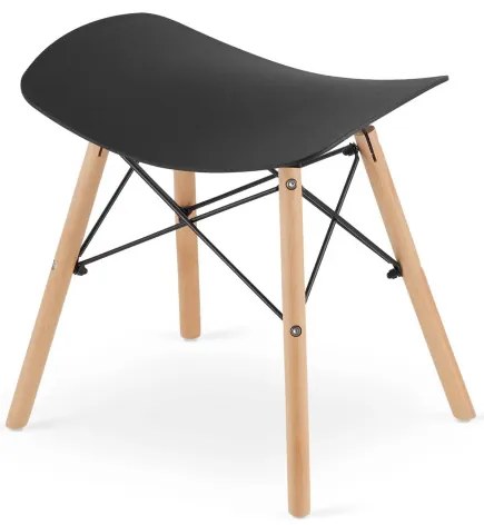 Set troch taburetiek KORFU - čierne (hnedé nohy) (3ks)