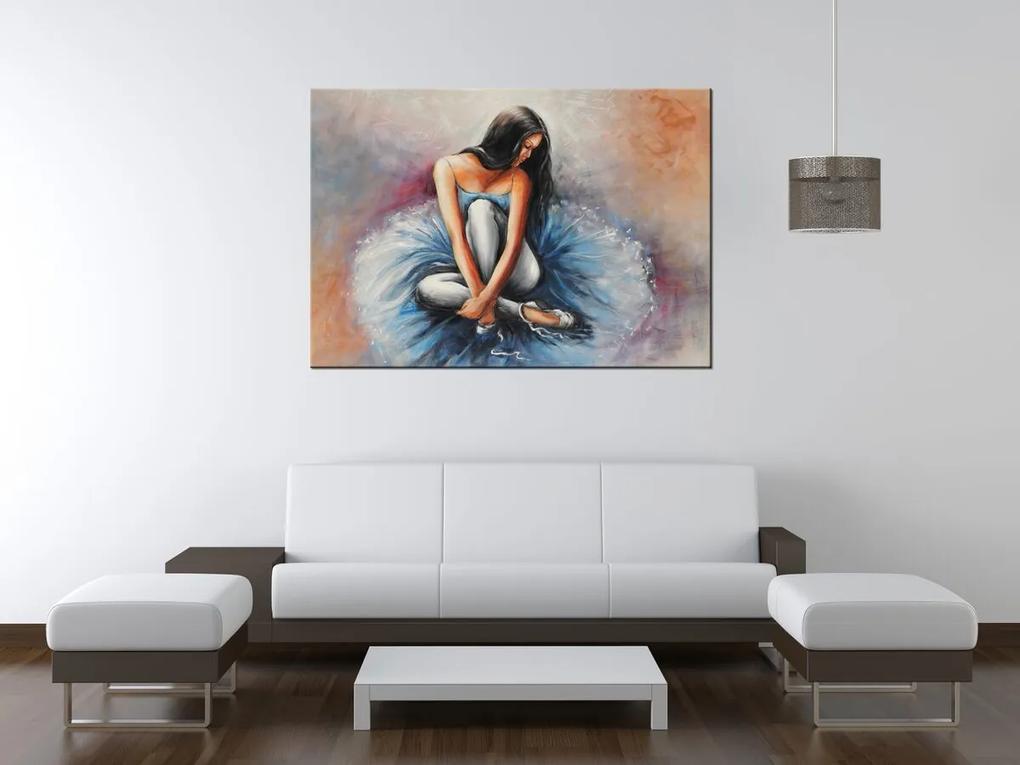Gario Ručne maľovaný obraz Tmavovlasá baletka Rozmery: 100 x 70 cm