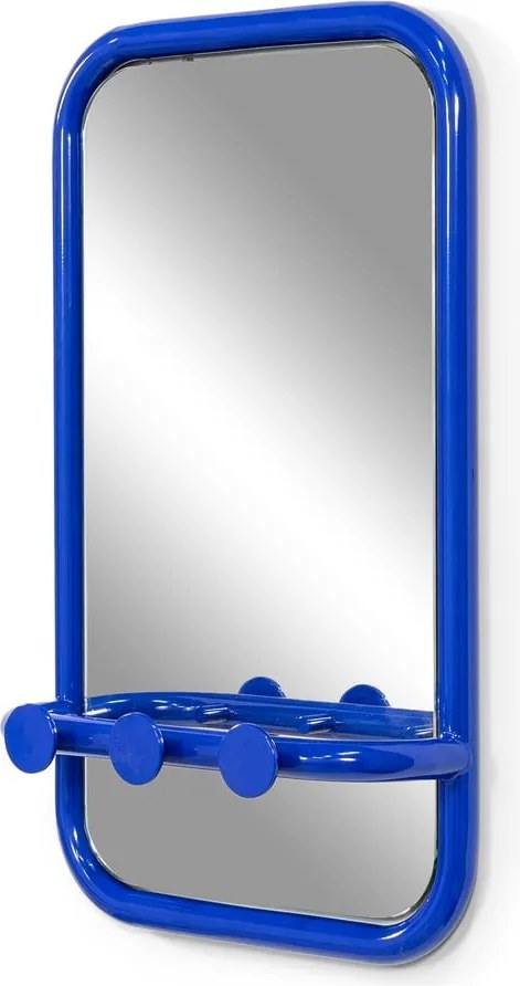 Modrý kovový vešiakový panel 35x60x11 cm Retro – Spinder Design