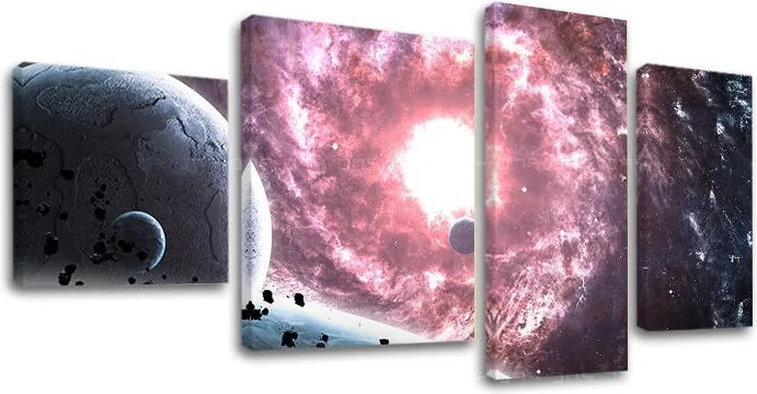 Obraz na plátne 4 dielny VESMÍR GA007E40