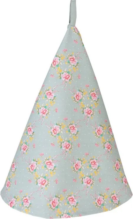 Zelená bavlnená okrúhla utierka s kvetmi Cheerful Birdie - Ø 80 cm