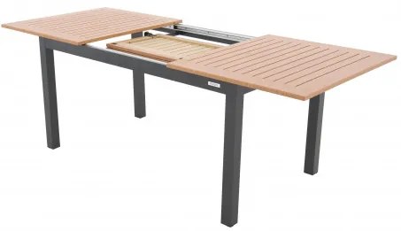 Doppler EXPERT WOOD antracit - záhradný rozkladací hliníkový stôl 220/280 x 100 x 75 cm