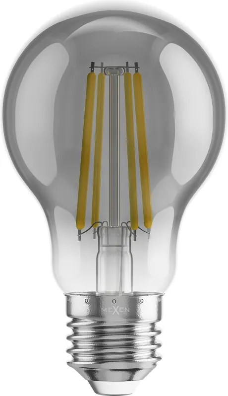 Mexen Vintis, LED filamentová žiarovka E27, A60, 8 W, teplá biela 2200K, dymová, L150-E27-0822-70