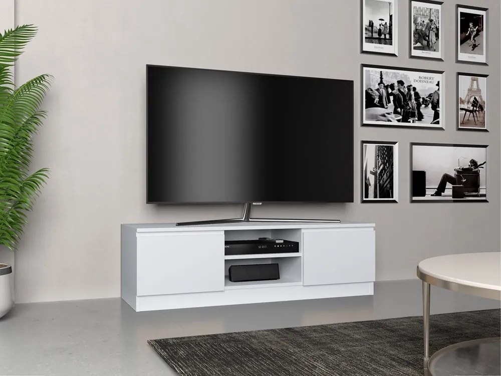 TV skrinka Musecalo 120 (biela matná). Akcia -15%. Vlastná spoľahlivá doprava až k Vám domov. 1132498