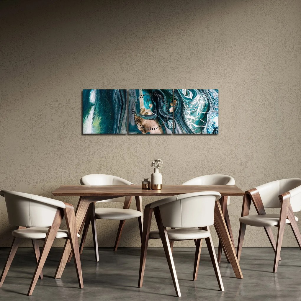 Obraz abstrakcie (s hodinami) (90x30 cm)