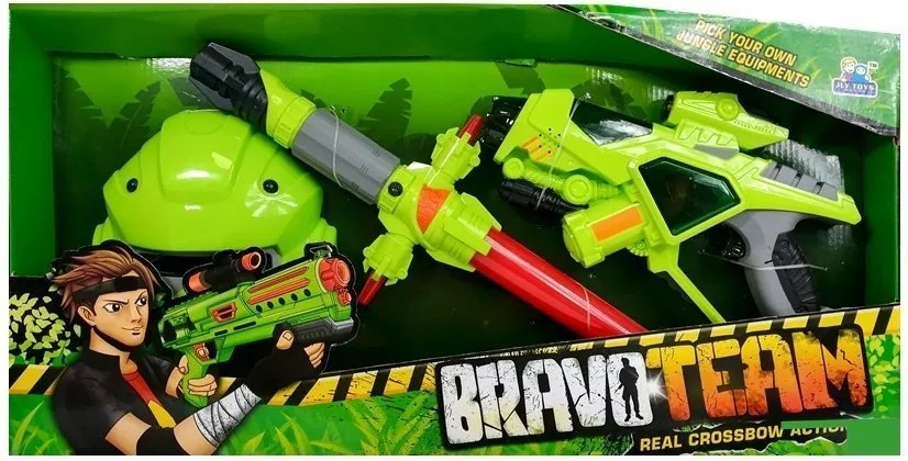LEAN Toys Vesmírna zbraň: laserová pištoľ, svetelný meč a maska, zelená