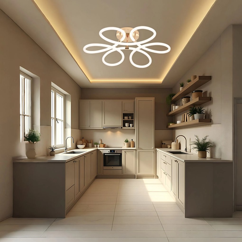 Toolight Toolight, LED moderné stropné svietidlo, 99W, 4000K, 5000lm, G023-C, zlatá, OSW-06374