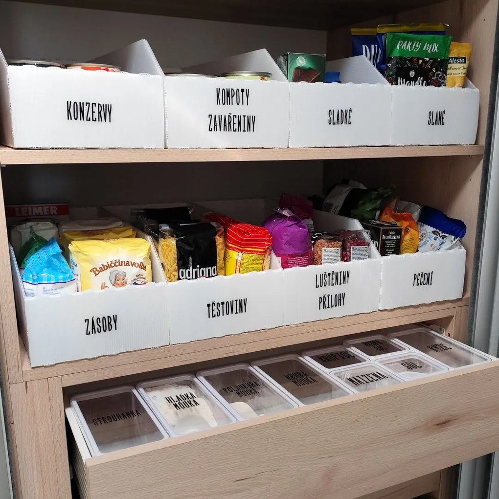 Úložný box, plastový biely 20x50x16cm – do špajze aj do skrine KARTONPLAST