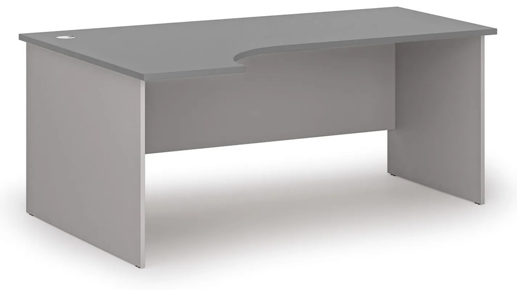 Rohový kancelársky písací stôl PRIMO GRAY, 180x120 cm, ľavý, sivá/grafit