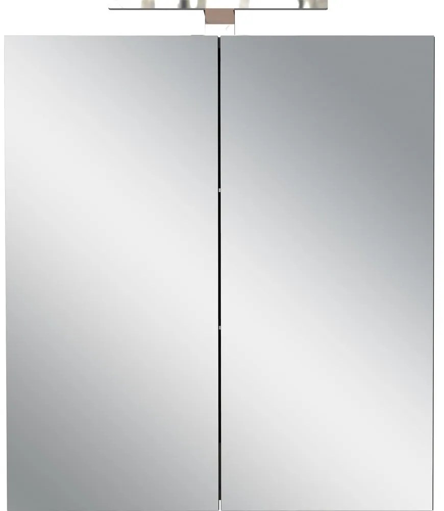 Antracitová závesná/so zrkadlom kúpeľňová skrinka 60x71 cm Arcena – Germania