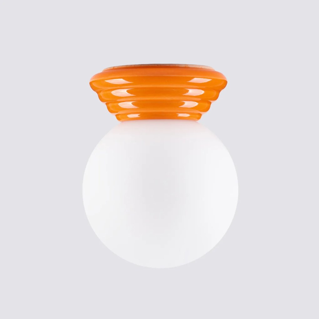 Stropné svietidlo Zori, 1x biele sklenené tienidlo, or