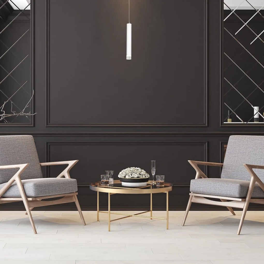 Závesné svietidlo Alba, 1x biele kovové tienidlo, w