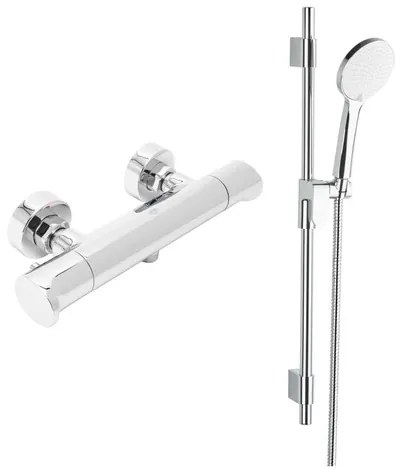 Sprchová batéria SAT Dark so sprchovacím setom 150 mm chróm SATBSDA268CRSET1
