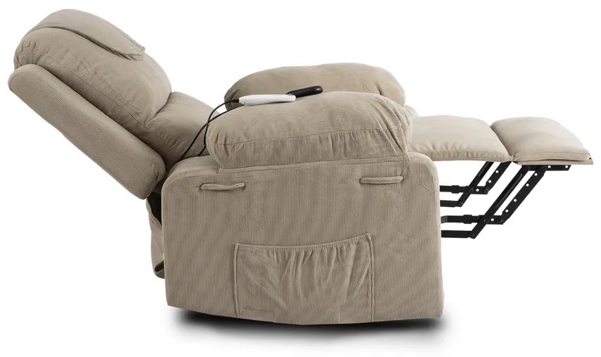 Masážne kreslo s funkciou vstávania MARCOS bežové