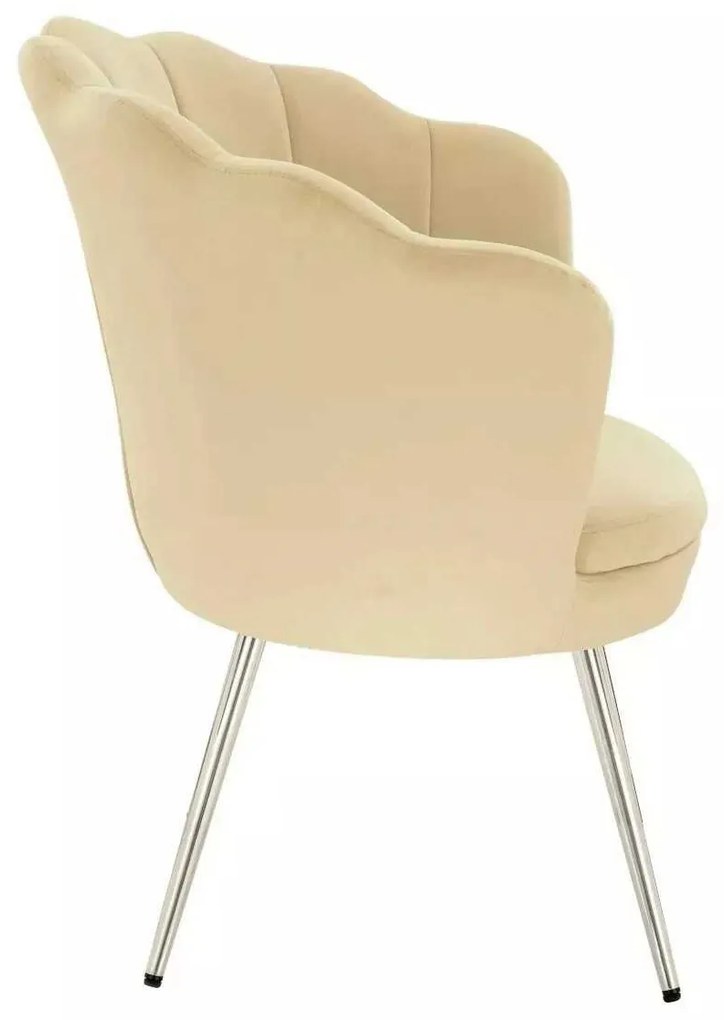 LuxuryForm DESIGN Kreslo FREY VELUR so striebornými nohami - medové