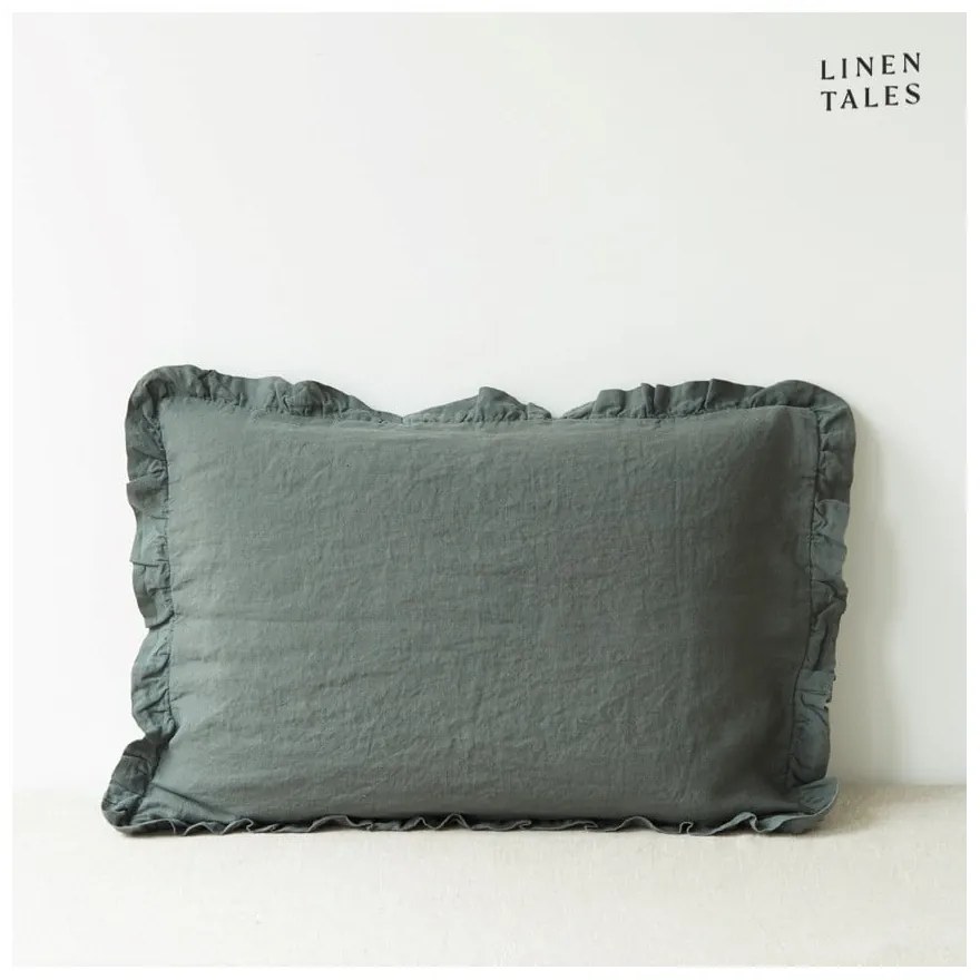 Ľanová obliečka na vankúš 40x60 cm Forest Green – Linen Tales