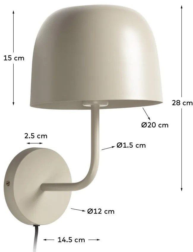 Béžová nástenná lampa Kave Home Alish