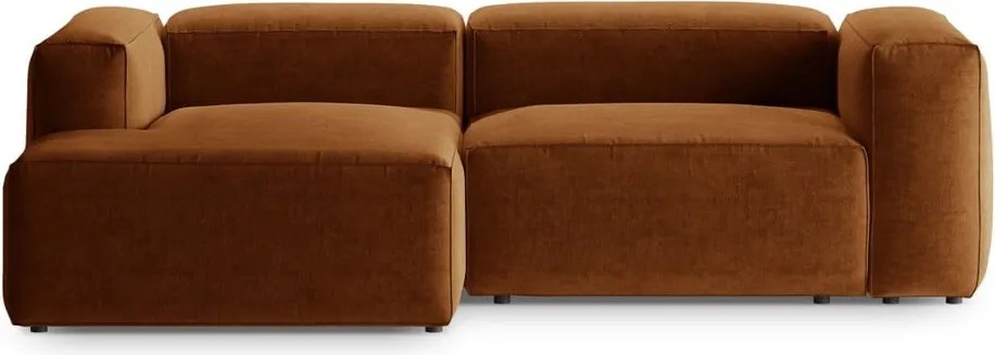 Rohová pohovka v tehlovej farbe (ľavý roh/s leňoškou) Bergamo – Cosmopolitan Design