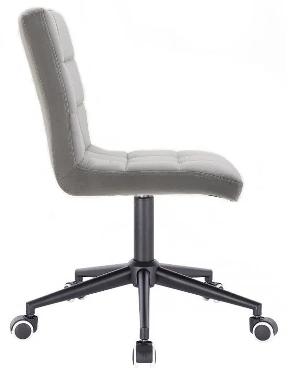 LuxuryForm DESIGN Stolička TOLEDO VELUR na čiernej podstave s kolieskami - svetlo šedá