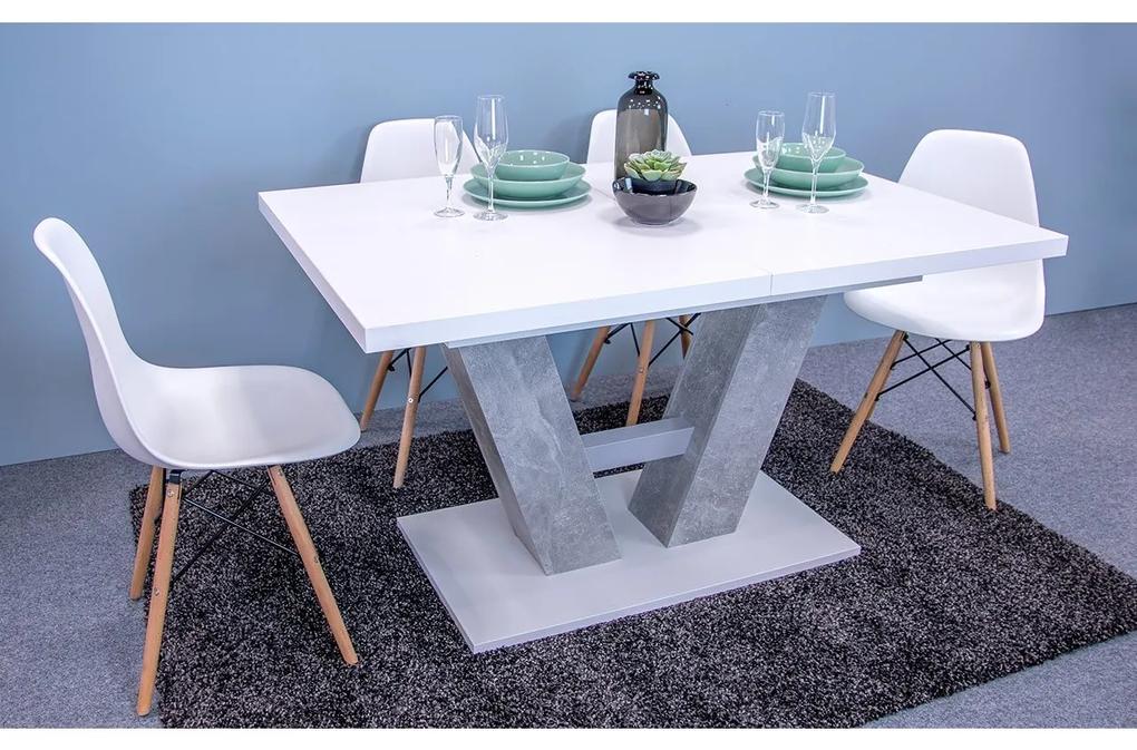 Moderný stôl Concrete 5002234 BEB + 4x stolička Betty, Dostupné farby: biela / betón Mirjan24 5902928965117