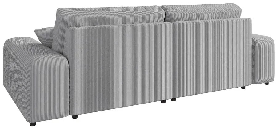 Svetlosivá menčestrová rohová pohovka (variabilná) Justin – Ropez