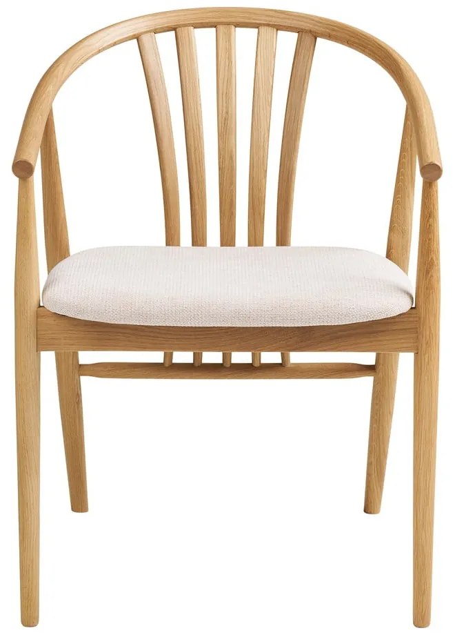 Jedálenská stolička s podrúčkami z dubového dreva v prírodnej farbe Agustin – House Nordic