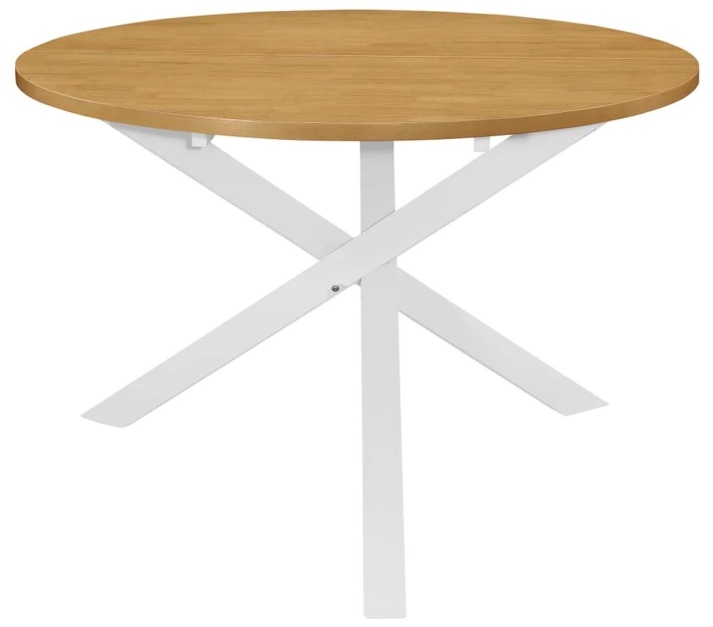 vidaXL Jedálenský stôl, biely 120x75 cm, MDF