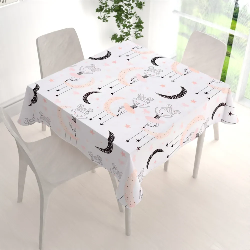 Biante Detský bavlnený štvorcový obrus Sandra SA-194 Tancujúce baletky 140x140 cm