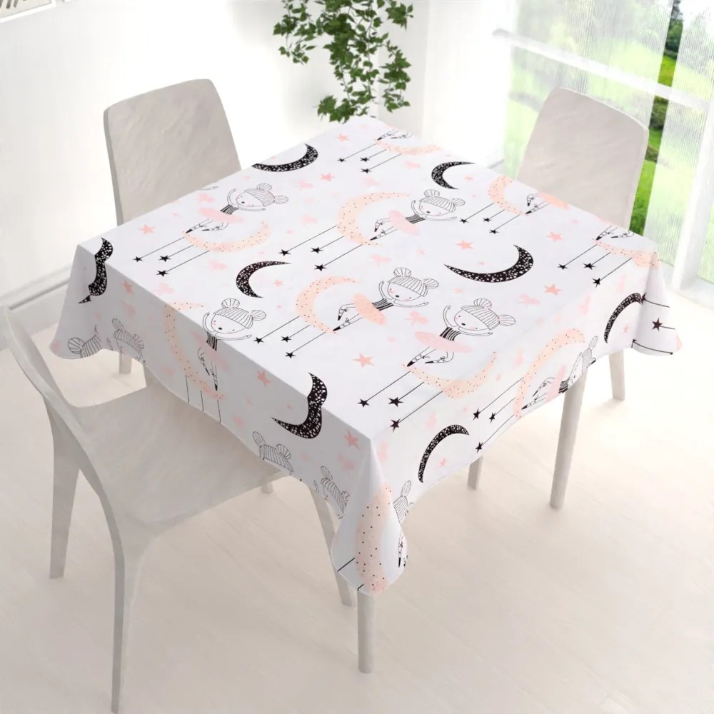 Biante Detský bavlnený štvorcový obrus Sandra SA-194 Tancujúce baletky 70x70 cm