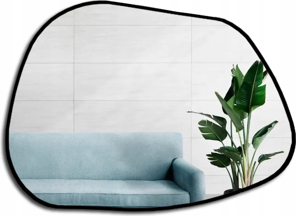 Organické zrkadlo Bazalt v čiernom ráme 194x140 dekoratívne na stenu