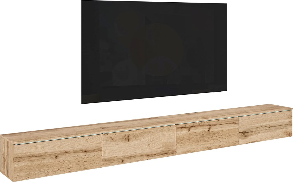 XXXLutz NÍZKÁ KOMODA 2x150 cm, dub wotan, 300/32/33 cm P & B - TV nábytok - 002778009802