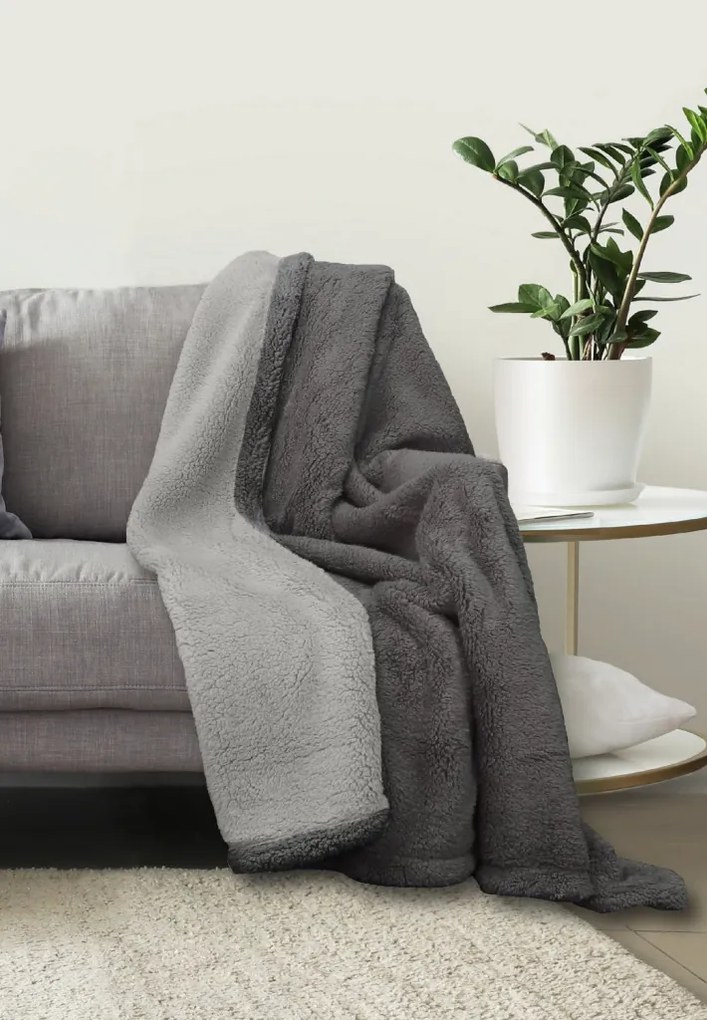 Deka Sherpa 150x200 cm, striebristo šedá